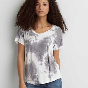American Eagle Tie Dye V Neck Tee T Shirt